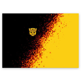 Поздравительная открытка с принтом Bumblebee в Тюмени, 100% бумага | плотность бумаги 280 г/м2, матовая, на обратной стороне линовка и место для марки
 | bumblebee | автобот разведчик | автоботы | бамблби | боевик | кино | кино трансформеры | персонаж вселенной трансформеров | приключения | трансформеры | фантастика | фильмы