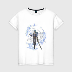 Женская футболка хлопок с принтом Кэйа в Тюмени, 100% хлопок | прямой крой, круглый вырез горловины, длина до линии бедер, слегка спущенное плечо | арт | кейа | кэйа | лёд | милый парень | рисунок
