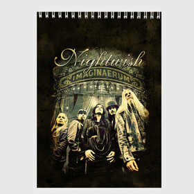 Скетчбук с принтом NIGHTWISH в Тюмени, 100% бумага
 | 48 листов, плотность листов — 100 г/м2, плотность картонной обложки — 250 г/м2. Листы скреплены сверху удобной пружинной спиралью | Тематика изображения на принте: metal | nightwish | tarja turunen | метал | музыка | найтвиш | рок | симфо метал | тарья турунен