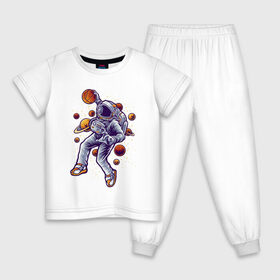 Детская пижама хлопок с принтом Space Dank в Тюмени, 100% хлопок |  брюки и футболка прямого кроя, без карманов, на брюках мягкая резинка на поясе и по низу штанин
 | space dank | астронавт | баскет | баскетбол | космический данк | космонавт | мяч | сверху | скафандр | шлем