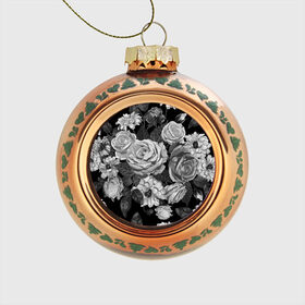 Стеклянный ёлочный шар с принтом Розы в Тюмени, Стекло | Диаметр: 80 мм | flowers | герберы | контур | легкие | лилии | мягкие | роза | ромашка | тренд | цветы