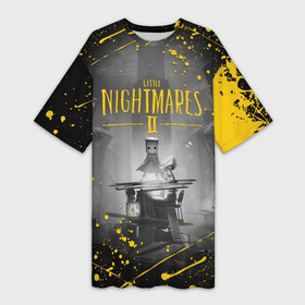Платье-футболка 3D с принтом LITTLE NIGHTMARES 2 в Тюмени,  |  | kid | little nightmares | little nightmares 2 | six | yellow | жёлтый | игры | комиксы | литл найтмерс | шестая