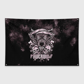 Флаг-баннер с принтом Powerwolf в Тюмени, 100% полиэстер | размер 67 х 109 см, плотность ткани — 95 г/м2; по краям флага есть четыре люверса для крепления | heavy metal | metal | powerwolf | группы | метал | музыка | пауэр метал | рок | хеви метал
