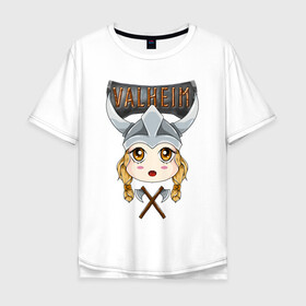 Мужская футболка хлопок Oversize с принтом Valheim Girl в Тюмени, 100% хлопок | свободный крой, круглый ворот, “спинка” длиннее передней части | fantasy | mmo | valheim | valve | валхейм | вальхейм | викинги | выживалка | игра | королевская битва | ммо | ролевая игра | фэнтази