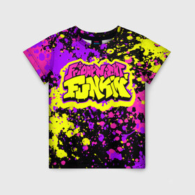 Детская футболка 3D с принтом Friday Night Funkin в Тюмени, 100% гипоаллергенный полиэфир | прямой крой, круглый вырез горловины, длина до линии бедер, чуть спущенное плечо, ткань немного тянется | friday night funk | friday night funkin | the boyfriend | бойфренд | игры
