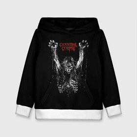 Детская толстовка 3D с принтом Cannibal Corpse в Тюмени, 100% полиэстер | двухслойный капюшон со шнурком для регулировки, мягкие манжеты на рукавах и по низу толстовки, спереди карман-кенгуру с мягким внутренним слоем | Тематика изображения на принте: cannibal corpse | kreator | punk rock | slayer | sodom | анархия | блэк метал | гаражный рок | гранж | дэт метал | металл | панк рок | рок музыка | рок н ролл | рокер | треш метал | труп каннибал | тяжелый рок | хард рок