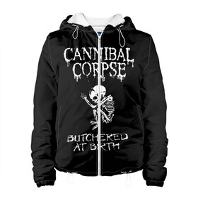 Женская куртка 3D с принтом Cannibal Corpse в Тюмени, ткань верха — 100% полиэстер, подклад — флис | прямой крой, подол и капюшон оформлены резинкой с фиксаторами, два кармана без застежек по бокам, один большой потайной карман на груди. Карман на груди застегивается на липучку | cannibal corpse | kreator | punk rock | slayer | sodom | анархия | блэк метал | гаражный рок | гранж | дэт метал | металл | панк рок | рок музыка | рок н ролл | рокер | треш метал | труп каннибал | тяжелый рок | хард рок