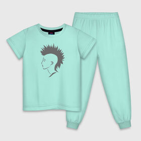 Детская пижама хлопок с принтом ирокез в Тюмени, 100% хлопок |  брюки и футболка прямого кроя, без карманов, на брюках мягкая резинка на поясе и по низу штанин
 | punk | волосы | девушка | ирокез | красивая | лицо | панк | протест | профиль | рок | свобода | эпатаж