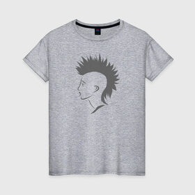 Женская футболка хлопок с принтом ирокез в Тюмени, 100% хлопок | прямой крой, круглый вырез горловины, длина до линии бедер, слегка спущенное плечо | punk | волосы | девушка | ирокез | красивая | лицо | панк | протест | профиль | рок | свобода | эпатаж