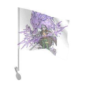 Флаг для автомобиля с принтом Рейзор в Тюмени, 100% полиэстер | Размер: 30*21 см | арт | волк | волчонок | дух | магия | милый парень | рейзор | рисунок | рэйзор