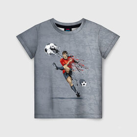 Детская футболка 3D с принтом Футбол в Тюмени, 100% гипоаллергенный полиэфир | прямой крой, круглый вырез горловины, длина до линии бедер, чуть спущенное плечо, ткань немного тянется | football | игра | мяч | спорт | футбол | футболист