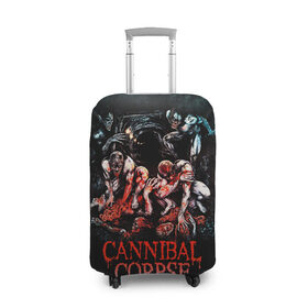 Чехол для чемодана 3D с принтом Cannibal Corpse в Тюмени, 86% полиэфир, 14% спандекс | двустороннее нанесение принта, прорези для ручек и колес | canibal corpse | cannibal corpse | death metal | группы | дэт метал | канибал корпс | метал | рок