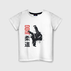 Детская футболка хлопок с принтом Дзюдо в Тюмени, 100% хлопок | круглый вырез горловины, полуприлегающий силуэт, длина до линии бедер | art | athletes | judo | sports | арт | боевые искусства | дзюдо | спорт | спортсмены
