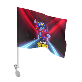 Флаг для автомобиля с принтом STU СТУ Brawl Stars в Тюмени, 100% полиэстер | Размер: 30*21 см | brawl | brawl stars | brawlstars | brawl_stars | jessie | бравл | бравлер stu | бравлстарс | гонщик | каскадер | сту