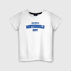 Детская футболка хлопок с принтом Коллегия Винтерхолда - Skyrim в Тюмени, 100% хлопок | круглый вырез горловины, полуприлегающий силуэт, длина до линии бедер | skyrim | tes | varsity | winterhold | видеоигры | винтерхолд | коллегия винтерхолда | скайрим