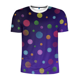 Мужская футболка 3D спортивная с принтом Разноцветные шары, планеты в Тюмени, 100% полиэстер с улучшенными характеристиками | приталенный силуэт, круглая горловина, широкие плечи, сужается к линии бедра | abstract shapes | blue | colorful balls | galaxy | green | orange | planets | purple | red | shapes | space | yellow | абстрактные фигуры | галактика | желтый | зеленый | космос | красный | оранжевый | планеты | разноцветные шары | фигуры | фиол