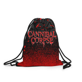 Рюкзак-мешок 3D с принтом CANNIBAL CORPSE в Тюмени, 100% полиэстер | плотность ткани — 200 г/м2, размер — 35 х 45 см; лямки — толстые шнурки, застежка на шнуровке, без карманов и подкладки | cannibal corpse | evisceration plague | hammer smashed face. | violence unimagined | дэт метал | музыка | рок | труп каннибала