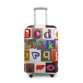 Чехол для чемодана 3D с принтом Английские буквы # 2 в Тюмени, 86% полиэфир, 14% спандекс | двустороннее нанесение принта, прорези для ручек и колес | english | the letters | английский | буква | буквы