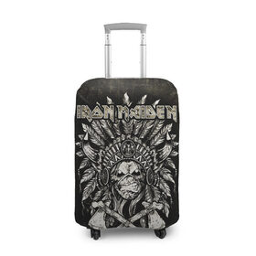 Чехол для чемодана 3D с принтом IRON MADEN в Тюмени, 86% полиэфир, 14% спандекс | двустороннее нанесение принта, прорези для ручек и колес | heavy metal | iron maiden | metal | айрон мейден | группы | метал | музыка | рок | хеви метал