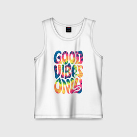 Детская майка хлопок с принтом Good vibes only в Тюмени,  |  | gradient | pattern | tie dye | градиент | паттерн | тай дай | тие дие | узор | узоры