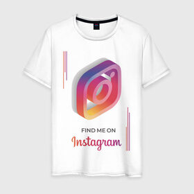 Мужская футболка хлопок с принтом Инстаграм / Instagram в Тюмени, 100% хлопок | прямой крой, круглый вырез горловины, длина до линии бедер, слегка спущенное плечо. | Тематика изображения на принте: facebook | instagram | инста | инстаграм | платформа | приложение | редактор фотографий | социальная сеть | соцсеть