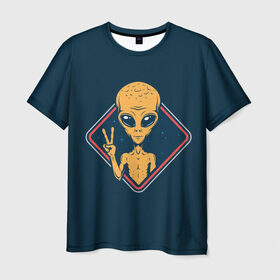 Мужская футболка 3D с принтом НЛО / UFO в Тюмени, 100% полиэфир | прямой крой, круглый вырез горловины, длина до линии бедер | ufo | брат по разуму | зеленый человечек | инопланетец | инопланетник | инопланетный гость | инопланетянин | марсианин | нло | пришелец
