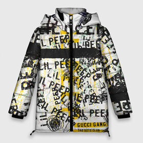 Женская зимняя куртка Oversize с принтом LIL PEEP Vintage Graffiti Wall в Тюмени, верх — 100% полиэстер; подкладка — 100% полиэстер; утеплитель — 100% полиэстер | длина ниже бедра, силуэт Оверсайз. Есть воротник-стойка, отстегивающийся капюшон и ветрозащитная планка. 

Боковые карманы с листочкой на кнопках и внутренний карман на молнии | Тематика изображения на принте: baby | bart | bird | cry | cry baby | cry dead smile | crybaby | gucci gang | lil peep | lil prince | logobombing | love | pattern | pink | граффити | гуччи | зарубежная музыка | лил пип | логобомбинг | любовь | маленький принц | малыш | патт