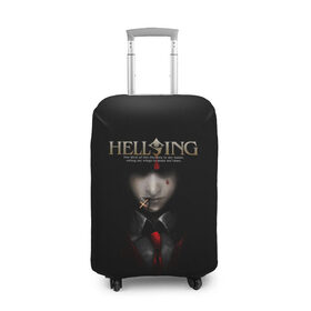 Чехол для чемодана 3D с принтом Хелсинг в Тюмени, 86% полиэфир, 14% спандекс | двустороннее нанесение принта, прорези для ручек и колес | алукард | аниме | вампир | крест | кровь | манга | хеллсинг | хелсинг