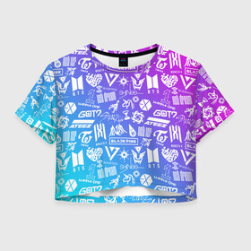 Женская футболка Crop-top 3D с принтом K-POP | Лучшие Группы в Тюмени, 100% полиэстер | круглая горловина, длина футболки до линии талии, рукава с отворотами | Тематика изображения на принте: ateez | bangtan | black pink | blackpink | boys | bts | exo | g dragon | got7 | jin | k pop | kpop | love | min yoon | monsta x | nct | seoul | seventeen | sninee | stray kids | straykids | suga | twice | арэм | бойбенд | бойбэнд | бтс | ви | вс