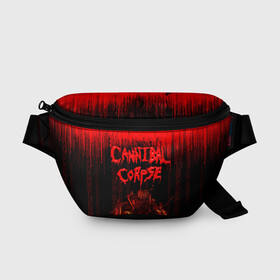 Поясная сумка 3D с принтом CANNIBAL CORPSE в Тюмени, 100% полиэстер | плотная ткань, ремень с регулируемой длиной, внутри несколько карманов для мелочей, основное отделение и карман с обратной стороны сумки застегиваются на молнию | blood | cannibal corpse | death metal | grunge | hardcore | music | punk | rock | usa | группа | канибал | кровь | метал | музыка | рок | сша | труп