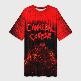 Платье-футболка 3D с принтом CANNIBAL CORPSE в Тюмени,  |  | blood | cannibal corpse | death metal | grunge | hardcore | music | punk | rock | usa | группа | канибал | кровь | метал | музыка | рок | сша | труп