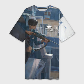 Платье-футболка 3D с принтом Пятый снайпер в Тюмени,  |  | Тематика изображения на принте: umbrella academy | академия амбрелла | клаус харгривз | номер пять | роберт шиэн