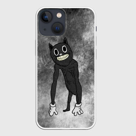 Чехол для iPhone 13 mini с принтом Cartoon cat в Тюмени,  |  | cartoon cat | crazy | horror | kitty | monster | безумный | враг | животные | зверь | злодей | злой кот | зубы | картун кэт | киска | кот | кошак | монстр | мультяшный кот | оскал | персонаж | страшилки | сумасшедший