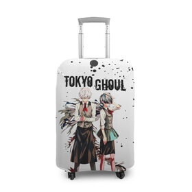 Чехол для чемодана 3D с принтом Канеки Кен и Тоука Киришима в Тюмени, 86% полиэфир, 14% спандекс | двустороннее нанесение принта, прорези для ручек и колес | anime | kaneki ken | tokyo ghoul | tokyo ghoul: re | аниме | анимэ | гули | джузо сузуя | канеки кен | кузен йошимура | наки | нишики нишио | ре | ренджи йомо | ризе камиширо | токийский гуль | тоука киришима | ута
