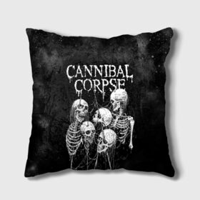 Подушка 3D с принтом Cannibal Corpse в Тюмени, наволочка – 100% полиэстер, наполнитель – холлофайбер (легкий наполнитель, не вызывает аллергию). | состоит из подушки и наволочки. Наволочка на молнии, легко снимается для стирки | canibal corpse | cannibal corpse | death metal | группы | дэт метал | канибал корпс | метал | рок