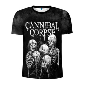Мужская футболка 3D спортивная с принтом Cannibal Corpse в Тюмени, 100% полиэстер с улучшенными характеристиками | приталенный силуэт, круглая горловина, широкие плечи, сужается к линии бедра | canibal corpse | cannibal corpse | death metal | группы | дэт метал | канибал корпс | метал | рок