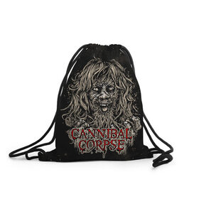 Рюкзак-мешок 3D с принтом Cannibal Corpse в Тюмени, 100% полиэстер | плотность ткани — 200 г/м2, размер — 35 х 45 см; лямки — толстые шнурки, застежка на шнуровке, без карманов и подкладки | canibal corpse | cannibal corpse | death metal | группы | дэт метал | канибал корпс | метал | рок