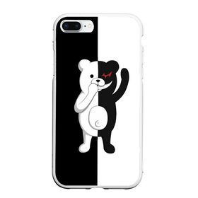 Чехол для iPhone 7Plus/8 Plus матовый с принтом МЕДВЕДЬ МОНОКУМА в Тюмени, Силикон | Область печати: задняя сторона чехла, без боковых панелей | anime | danganronpa | enoshima | junko | monokuma | аниме | джунко | игра | манга | медведь | монокума | робот медведь | эношима