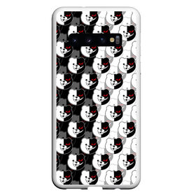 Чехол для Samsung Galaxy S10 с принтом MONOKUMA  МОНОКУМА PATTERN в Тюмени, Силикон | Область печати: задняя сторона чехла, без боковых панелей | anime | danganronpa | enoshima | junko | monokuma | аниме | джунко | игра | манга | медведь | монокума | робот медведь | эношима