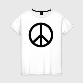 Женская футболка хлопок с принтом Символ  в Тюмени, 100% хлопок | прямой крой, круглый вырез горловины, длина до линии бедер, слегка спущенное плечо | знак | мир | планета | свобода | символ