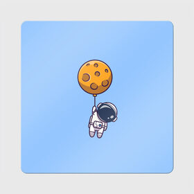 Магнит виниловый Квадрат с принтом Космонавт с шариком в Тюмени, полимерный материал с магнитным слоем | размер 9*9 см, закругленные углы | cosmonaut | граффити | космонавт | космонавт с шариком | космос | милый космонавт | рисунок | шарик планета