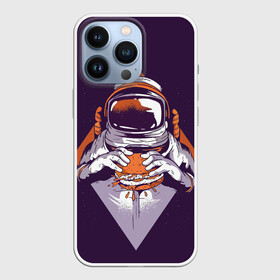 Чехол для iPhone 13 Pro с принтом Космонавт ест бургер в Тюмени,  |  | cosmonaut | граффити | космонавт | космонавт ест бургер | космос | рисунок | тату | татуировки | фиолетовый фон