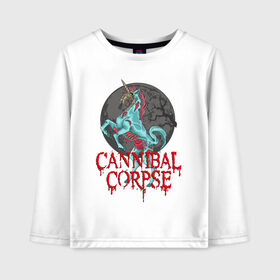 Детский лонгслив хлопок с принтом Cannibal Corpse | Труп Каннибала (Z) в Тюмени, 100% хлопок | круглый вырез горловины, полуприлегающий силуэт, длина до линии бедер | cannibal | cannibal corpse | corpse | death metal | deathgrind | алекс уэбстер | брутальный дэт метал | дэт метал | дэтграйнд | пол мазуркевич | роб барретт | труп каннибала