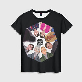 Женская футболка 3D с принтом Академия Зонта в Тюмени, 100% полиэфир ( синтетическое хлопкоподобное полотно) | прямой крой, круглый вырез горловины, длина до линии бедер | umbrella academy | академия амбрелла | клаус харгривз | номер пять | роберт шиэн