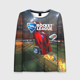 Женский лонгслив 3D с принтом Rocket League в Тюмени, 100% полиэстер | длинные рукава, круглый вырез горловины, полуприлегающий силуэт | cars | game | games | rocket league | гонка | гонки | машина | машины | рокет лига