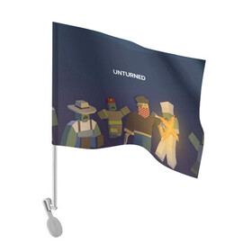 Флаг для автомобиля с принтом Unturned в Тюмени, 100% полиэстер | Размер: 30*21 см | survival | unturned | zombie | антюрнд | антюрнед | выживание | игра про зомби | стим