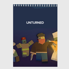 Скетчбук с принтом Unturned в Тюмени, 100% бумага
 | 48 листов, плотность листов — 100 г/м2, плотность картонной обложки — 250 г/м2. Листы скреплены сверху удобной пружинной спиралью | survival | unturned | zombie | антюрнд | антюрнед | выживание | игра про зомби | стим