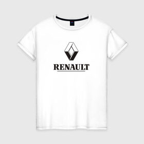 Женская футболка хлопок с принтом Renault Logo | Рено логотип в Тюмени, 100% хлопок | прямой крой, круглый вырез горловины, длина до линии бедер, слегка спущенное плечо | duster | life | logan | of | renault | reno | дастер | знак | значок | логан | лого | рено | француз