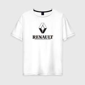 Женская футболка хлопок Oversize с принтом Renault Logo | Рено логотип в Тюмени, 100% хлопок | свободный крой, круглый ворот, спущенный рукав, длина до линии бедер
 | duster | life | logan | of | renault | reno | дастер | знак | значок | логан | лого | рено | француз