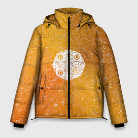 Мужская зимняя куртка 3D с принтом Октагон АПВ 58 Золото в Тюмени, верх — 100% полиэстер; подкладка — 100% полиэстер; утеплитель — 100% полиэстер | длина ниже бедра, свободный силуэт Оверсайз. Есть воротник-стойка, отстегивающийся капюшон и ветрозащитная планка. 

Боковые карманы с листочкой на кнопках и внутренний карман на молнии. | qr код | амулет | антивирус | антидепрессант | антистресс | градиент | золото | иммуномодулятор | камень | коллаж | оберег | талисман